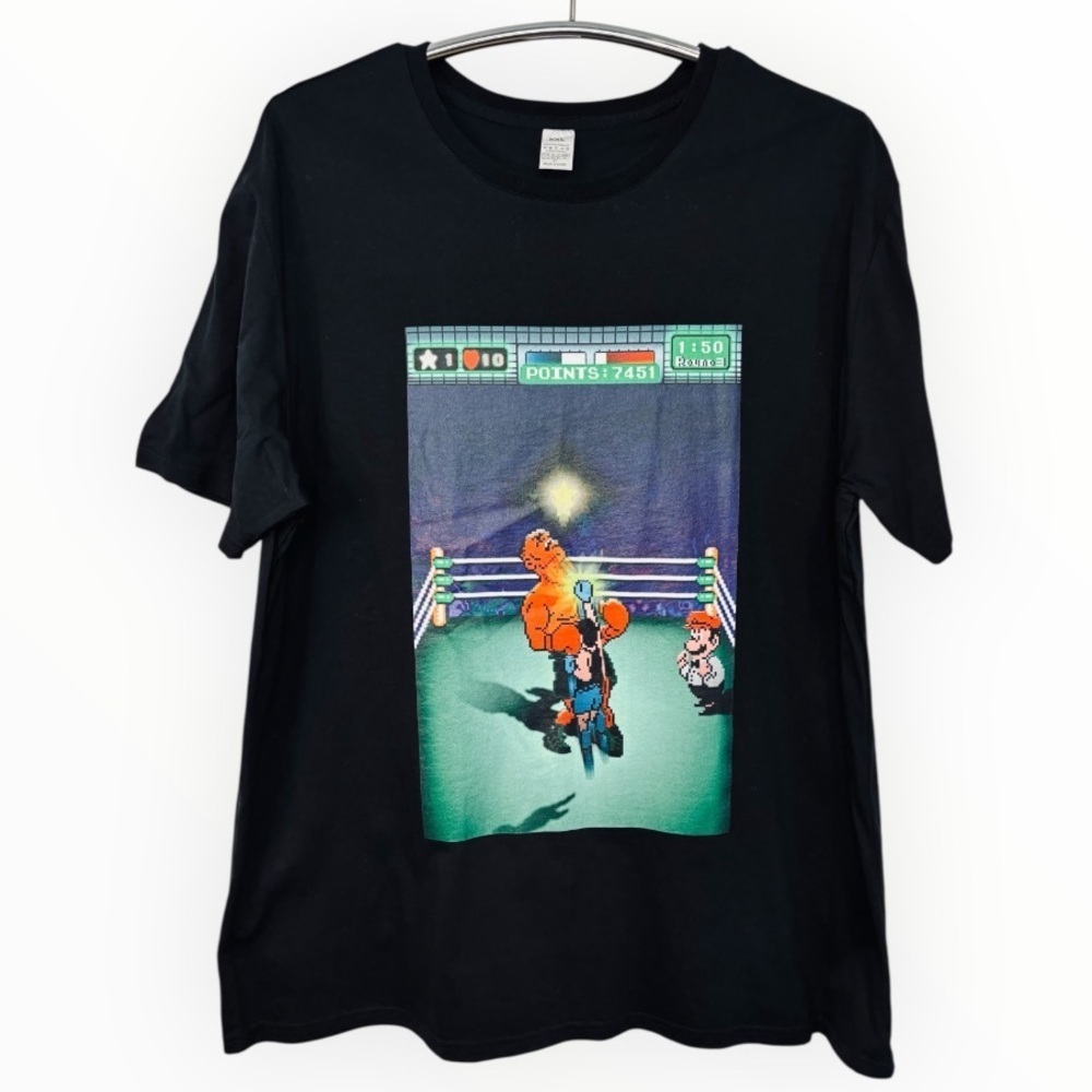 NWOT Mike Tyson’s Punch-Out Men’s Black Graphic XXL T-Shirt with Boxing Print